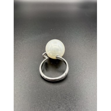 Inicio|Anillo oro blanco perla Australiana y diamantes