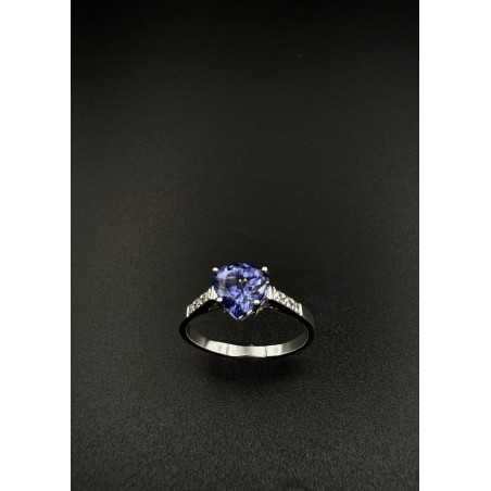 Inicio|Anillo oro blanco tanzanita y diamantes