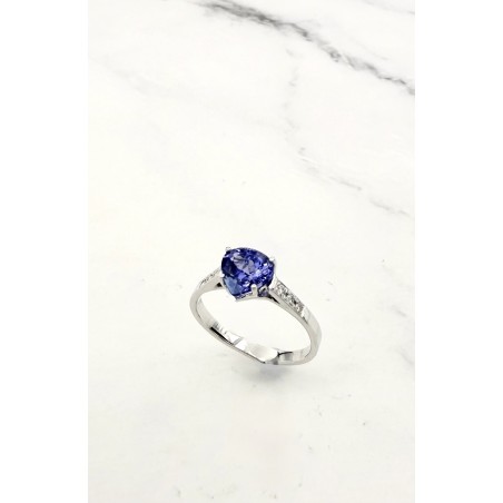 Inicio|Anillo oro blanco tanzanita y diamantes