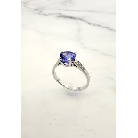 Inicio|Anillo oro blanco tanzanita y diamantes