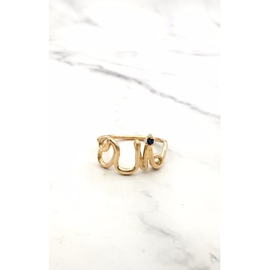 Inicio|Anillo oro rosado oui con zafiro