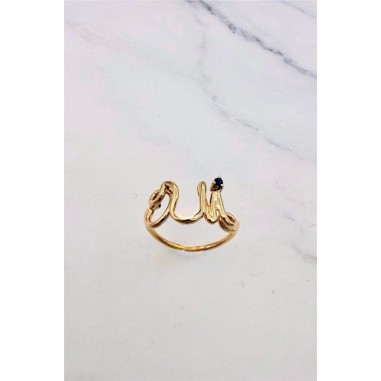 Inicio|Anillo oro rosado oui con zafiro