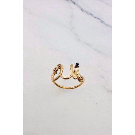 Inicio|Anillo oro rosado oui con zafiro