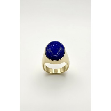 Inicio|Anillo sello oro lapislazuli unisex