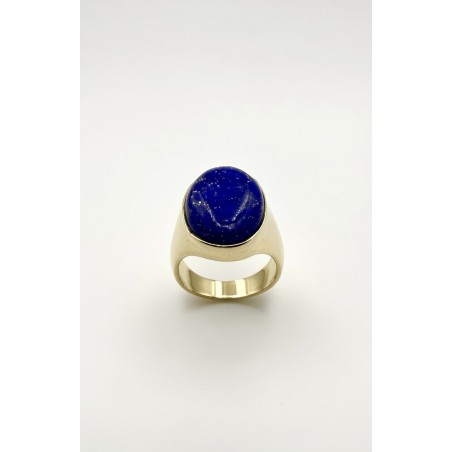 Inicio|Anillo sello oro lapislazuli unisex