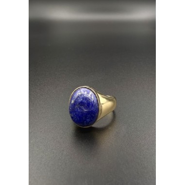 Inicio|Anillo sello oro lapislazuli unisex