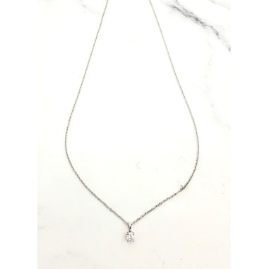 Inicio|Collar colgante oro blanco y diamante pequeño