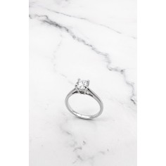 Solitario anillo diamante oro blanco