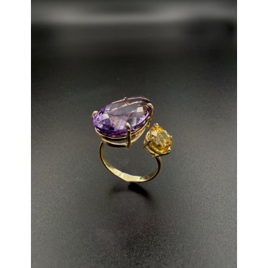 Inicio|Anillo oro amatista y citrino