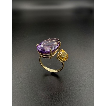 Inicio|Anillo oro amatista y citrino