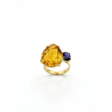 Inicio|Anillo oro Citrino y Amatista