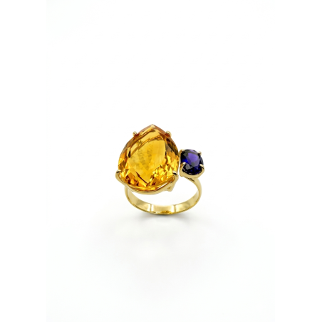 Inicio|Anillo oro Citrino y Amatista