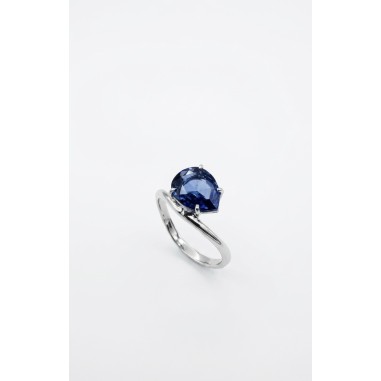 Inicio|Anillo zafiro azul oro blanco