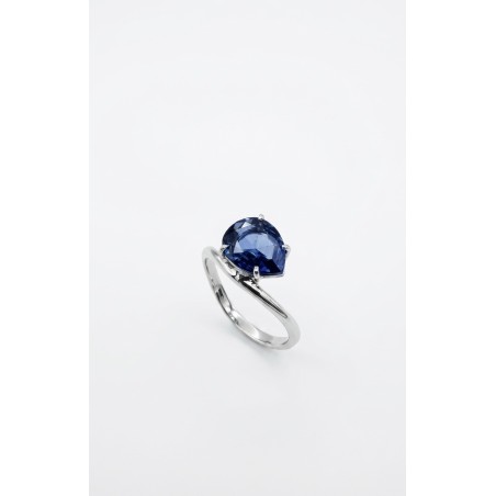 Inicio|Anillo zafiro azul oro blanco
