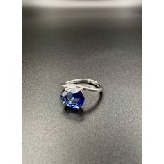 Anillo zafiro azul oro blanco 2