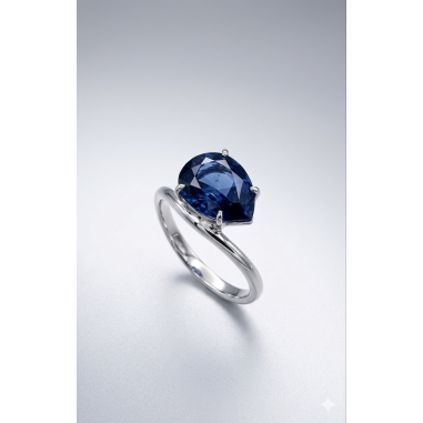 Inicio|Anillo zafiro azul oro blanco