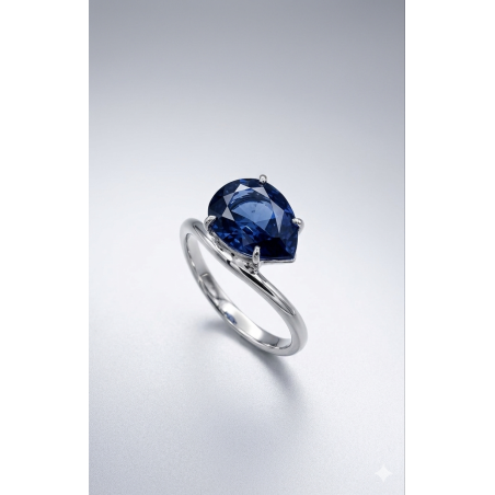 Inicio|Anillo zafiro azul oro blanco