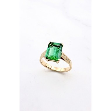 Inicio|Anillo oro artesano esmeralda y diamantes