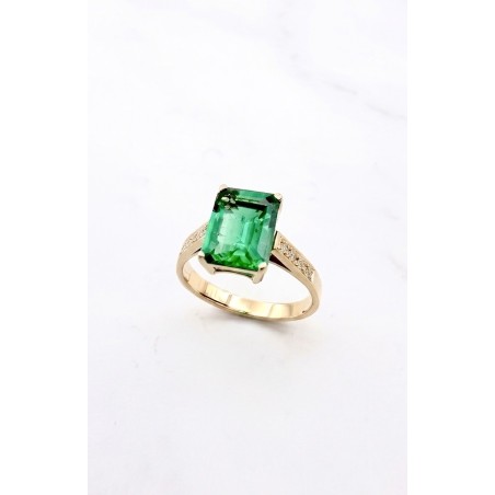 Inicio|Anillo oro artesano esmeralda y diamantes
