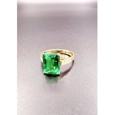 Anillo oro artesano esmeralda y diamantes 2