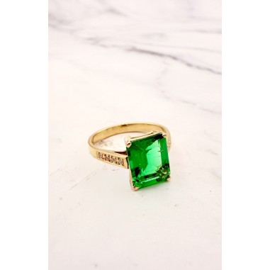 Inicio|Anillo oro artesano esmeralda y diamantes