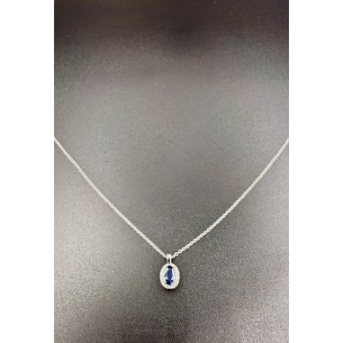 Inicio|Collar y colgante oro blanco zafiro y diamantes
