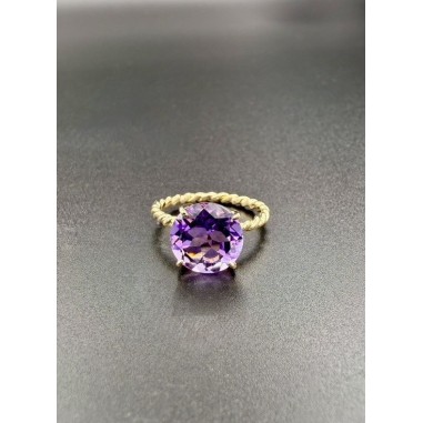 Inicio|Anillo oro y amatista natural