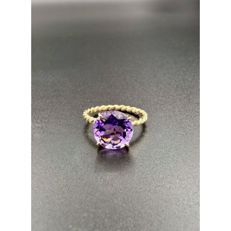 Inicio|Anillo oro y amatista natural