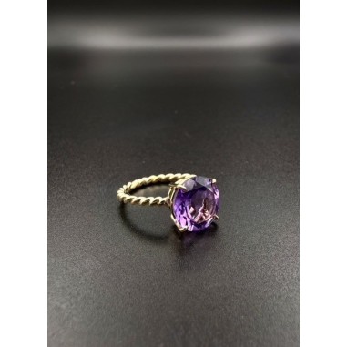 Inicio|Anillo oro y amatista natural