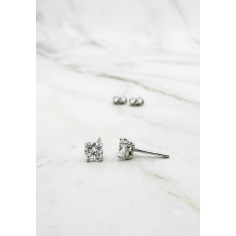 Pendientes dormilones diamantes oro blanco