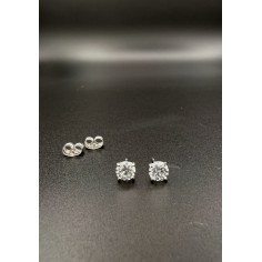 Pendientes dormilones diamantes oro blanco 2