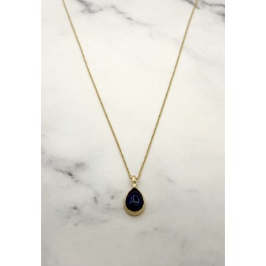 Inicio|Collar gargantilla y colgante oro y zafiro azul