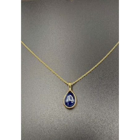 Inicio|Collar gargantilla y colgante oro y zafiro azul