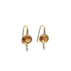 Pendientes oro y citrinos