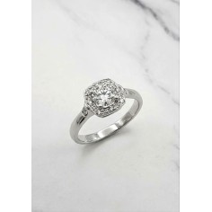 Sortija oro blanco y diamantes